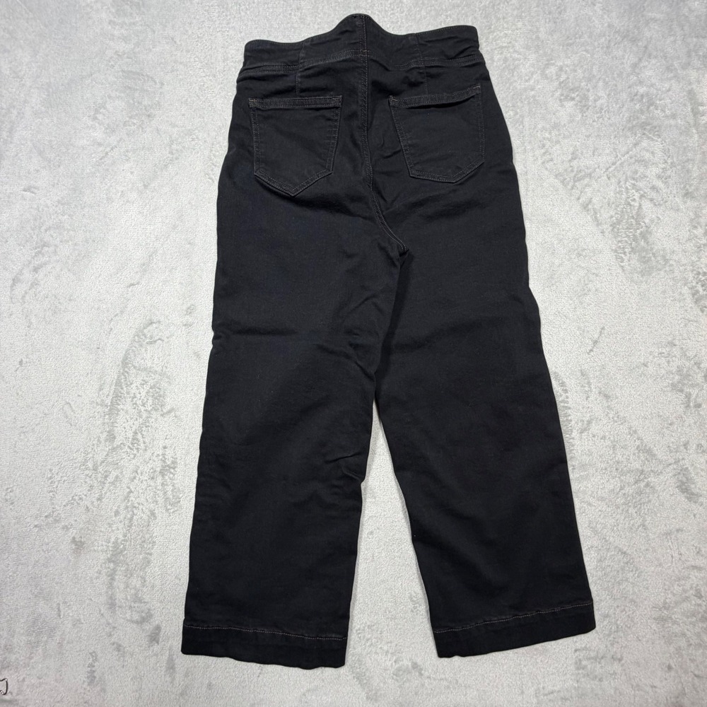 Chico's Black Cotton Wide Leg Crop Pants Pull On High Rise Size 6P S Capsule - Picture 6 of 6